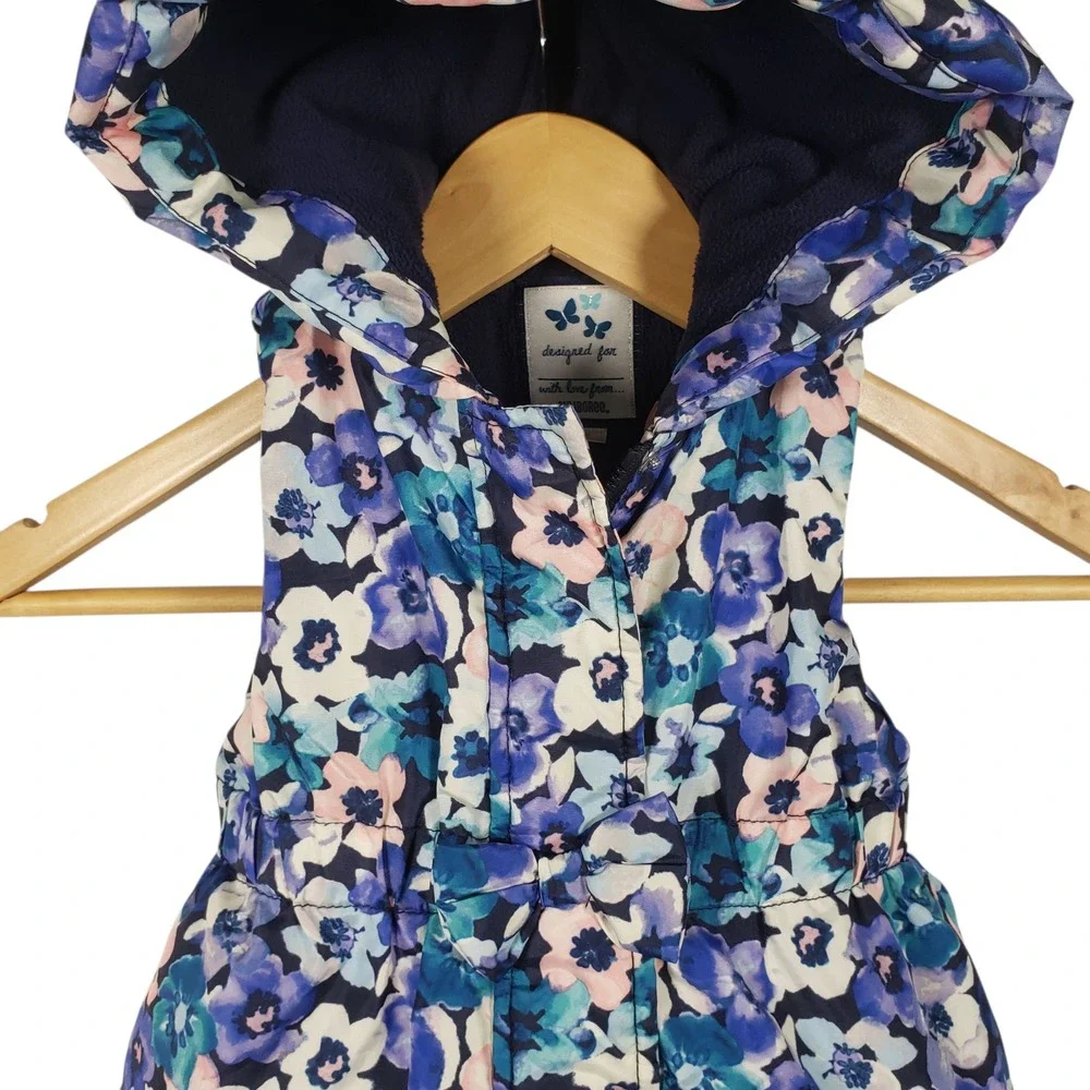 Gymboree Floral Puffer Vest Hooded Size 3T‎ Girl Spring Flowers Cute